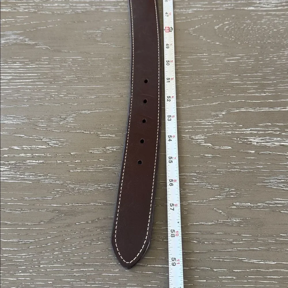 Carhartt Dark Brown Genuine Leather Belt with Buckle Casual Men’s Size 52 GUC
